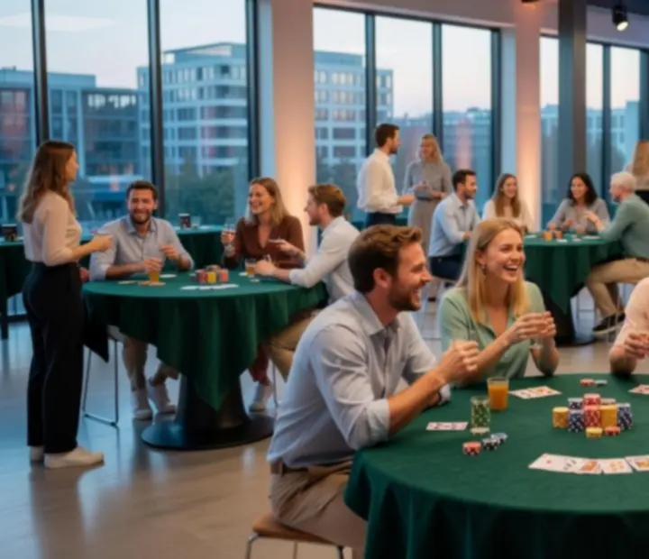 Jonge volwassenen tijdens een kleurrijke casino-thema avond in Nederland