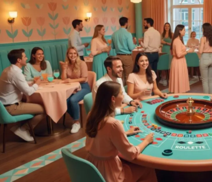 Eventruimte met casino-thema voor roulette en kaartspellen