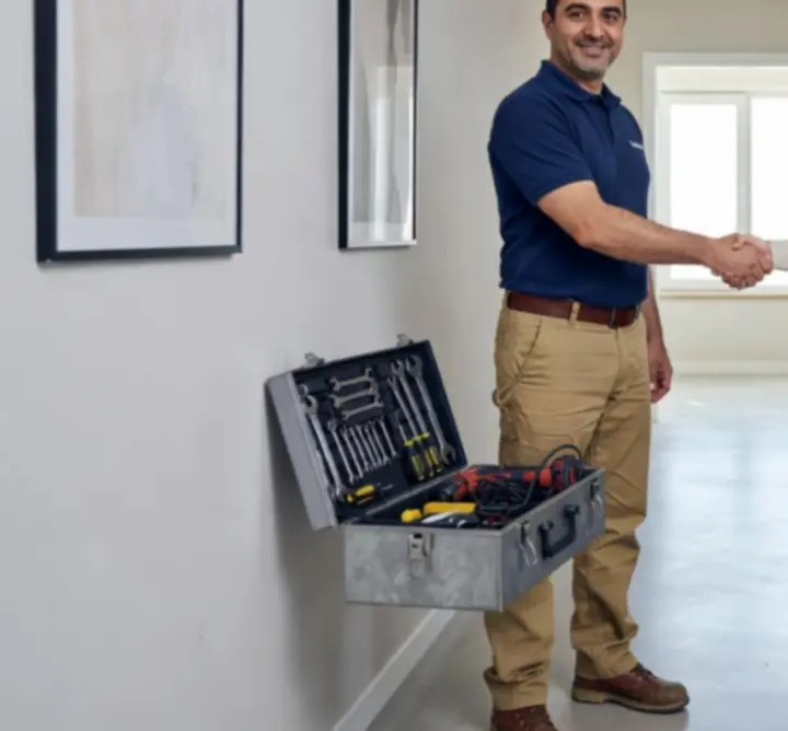 Techkilif teknisyeni müşteriyi yerinde ziyaret ederken